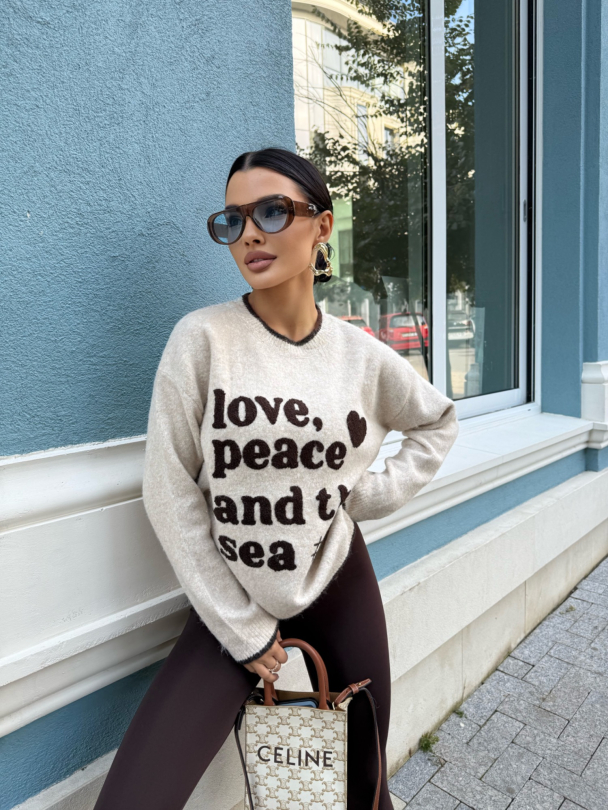 Pulover Peace and the Sea Latte