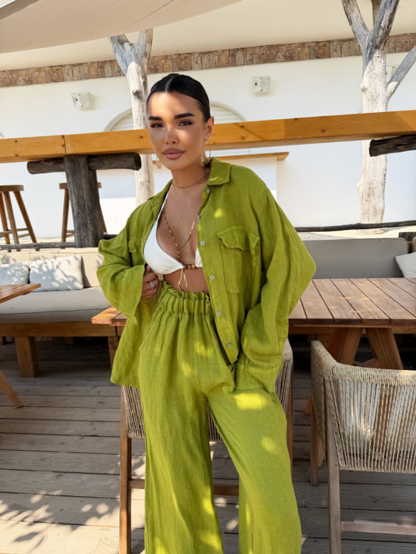 Cămașă de in Paros Lime 