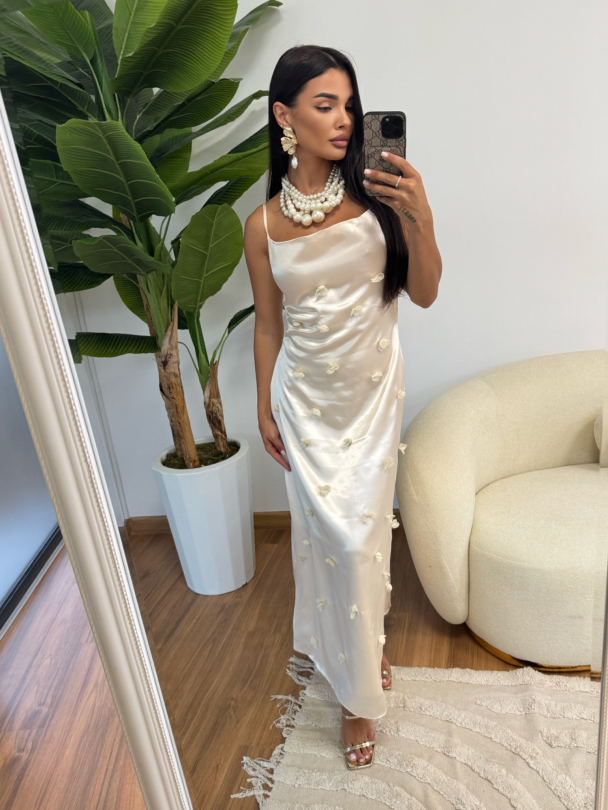 Rochie Flor de Fuego Champagne