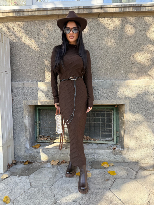 Rochie cu curea Studio Mood Chocolate