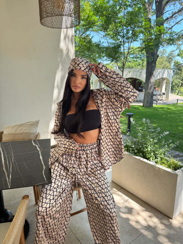 Set cămașă și eșarfă Viral Golden Hour