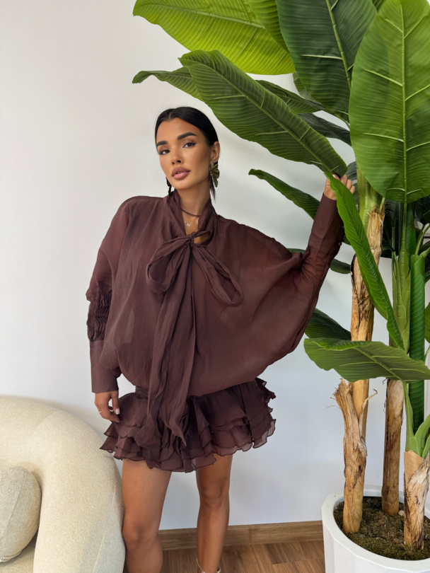 Set rochie și pantaloni Encanto Chocolate
