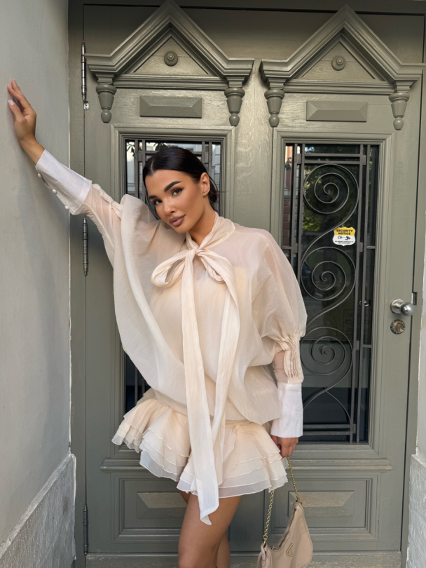 Set rochie și pantaloni Encanto Vanilla