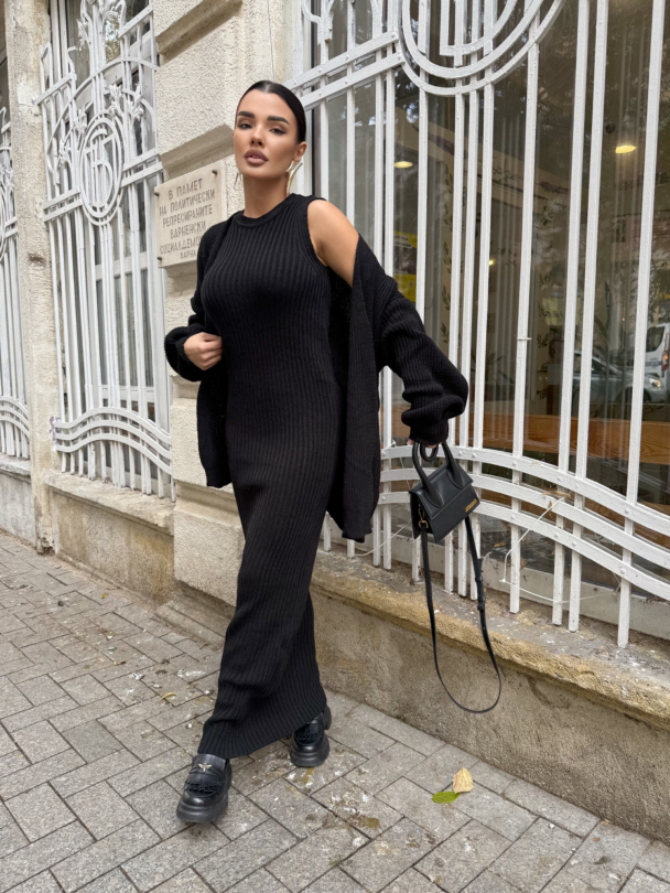 Set rochie și vestă Jejena Black