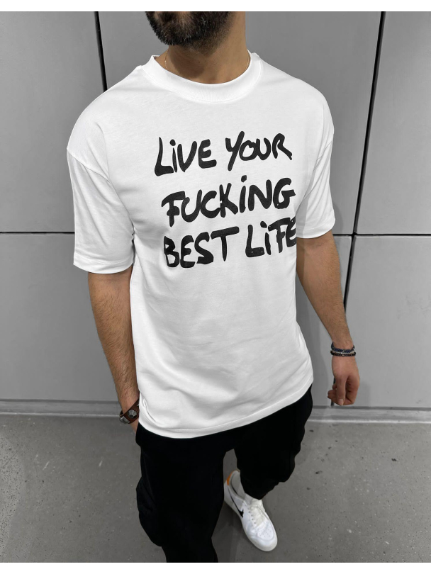 Tricou Best Life White