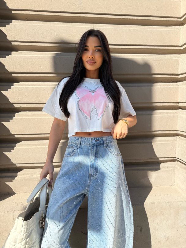 Tricou Blessed Short White