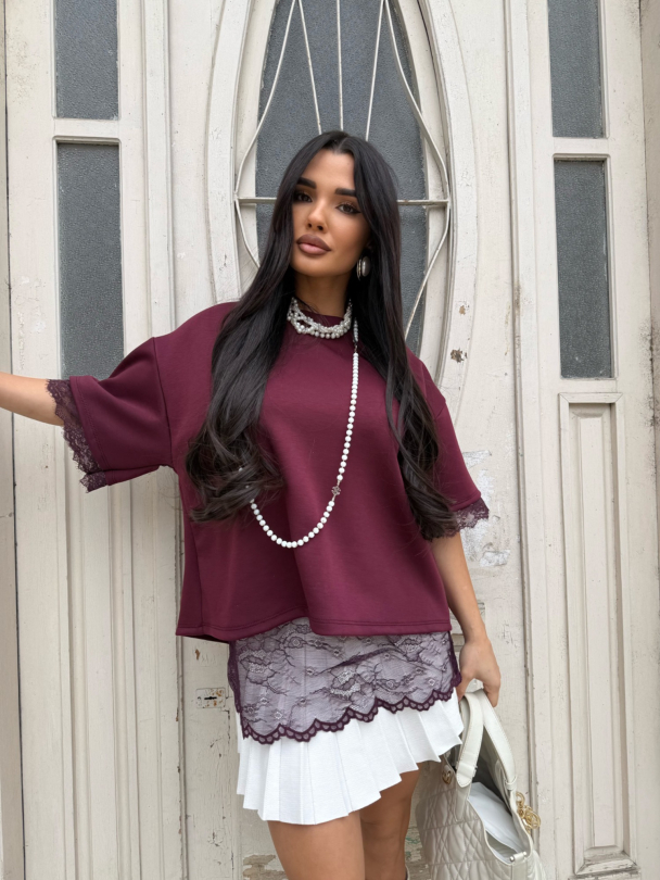 Tricou Kaela Burgundy