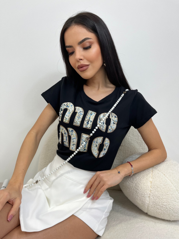 Tricou Mio Black- Blue