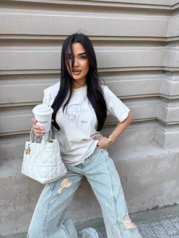 Tricou Nature Meets Elegance Oat Milk