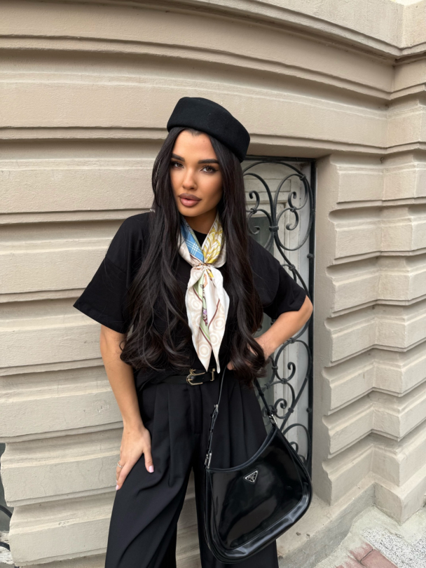 Tricou cu eșarfă Leonidas Black