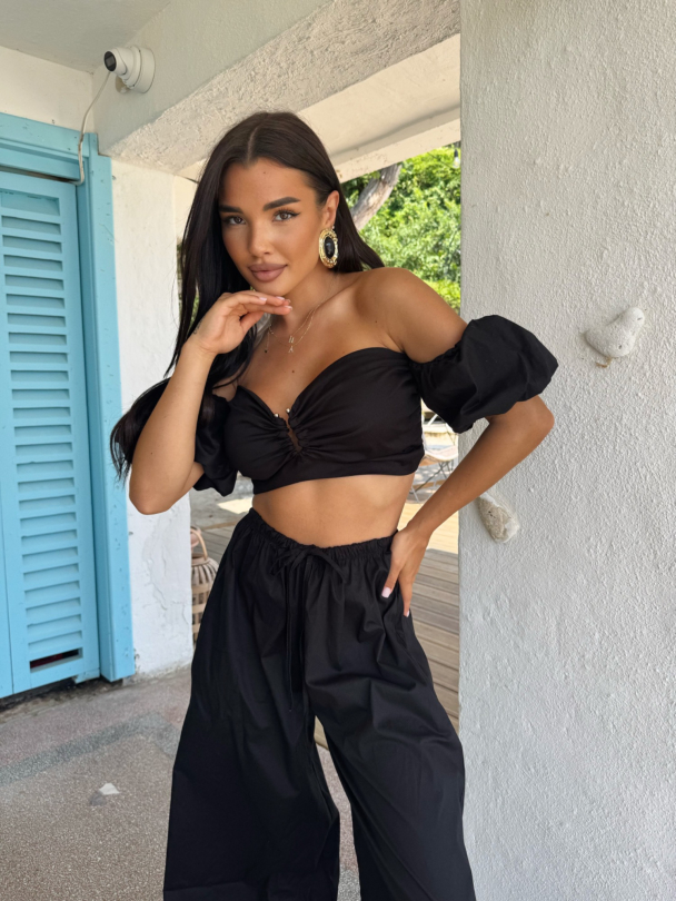 Top Marbella Mist Black