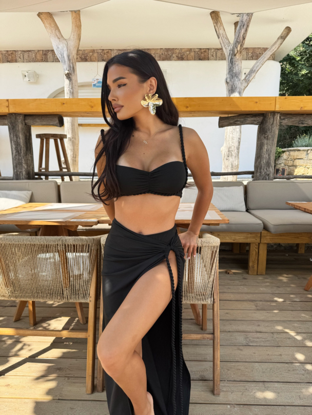 Set triplu de costum de baie și fustă Carmona Black