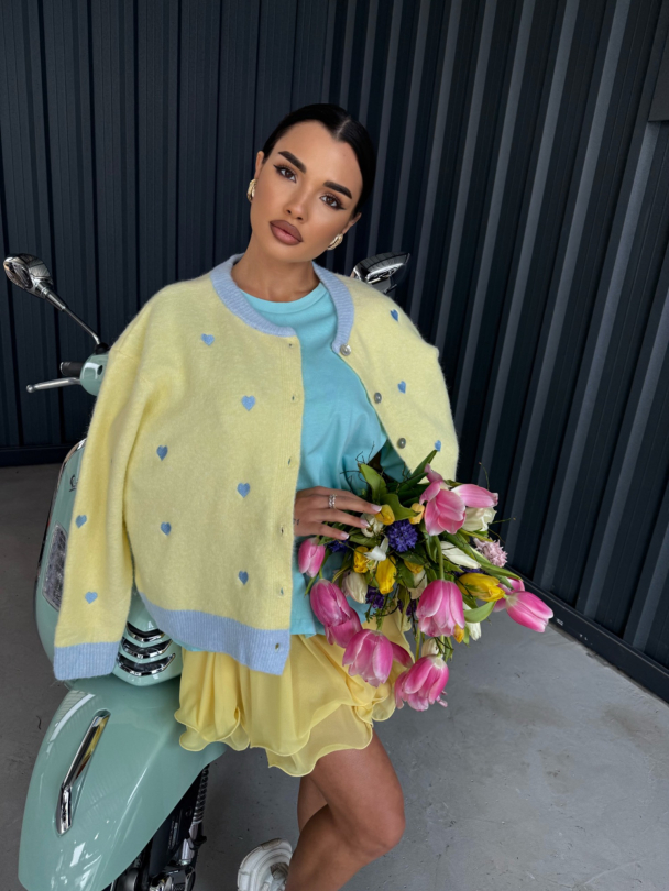 Cardigan Sweatheart Butter Yellow